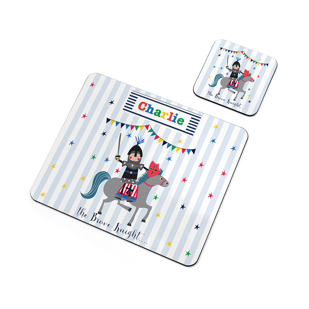 Personalised Kid’s Knight Placemat & Coaster Set: 4 - Placemats By Gift Moments