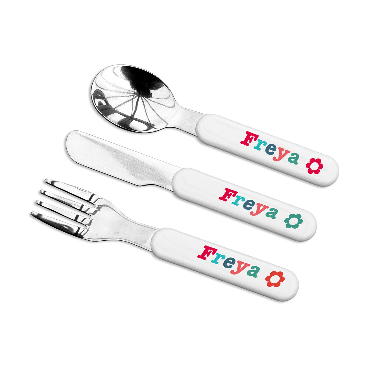 Personalised Kids Little Fox Metal Cutlery Set - Shop Cutlery Sets At Gift Moments - 2