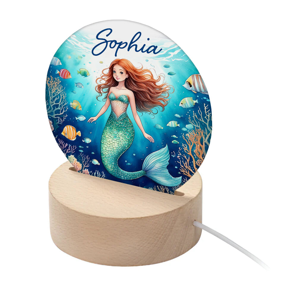 Personalised Kid’s Mermaid LED Night Light: 1 - LED Lighting By Gift Moments