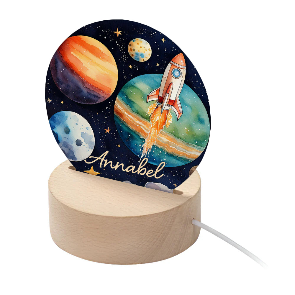 Personalised Kid’s Outer Space LED Night Light: 1 - LED Lighting By Gift Moments