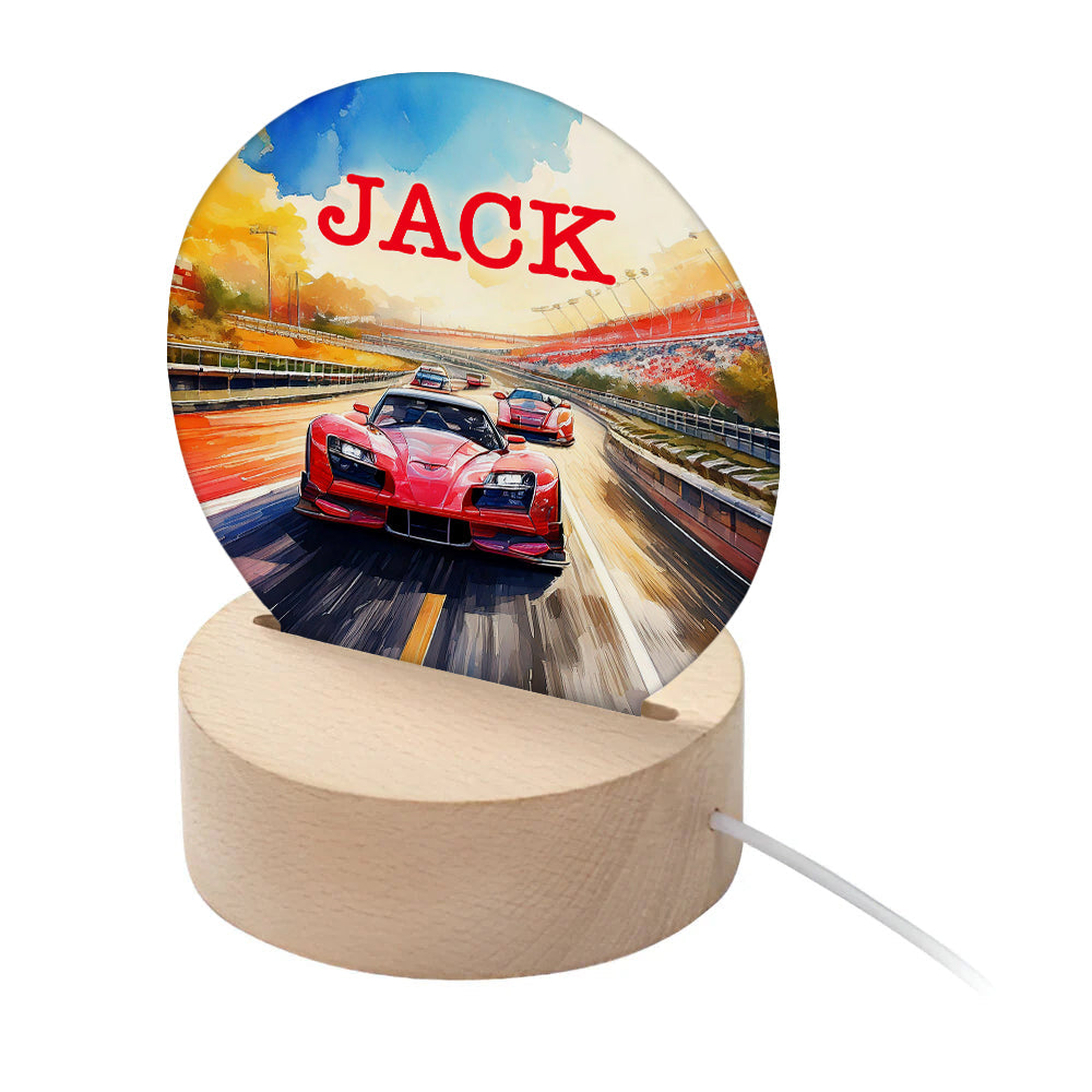 Personalised Kid’s Racing Cars LED Night Light: 1 - LED Lighting By Gift Moments