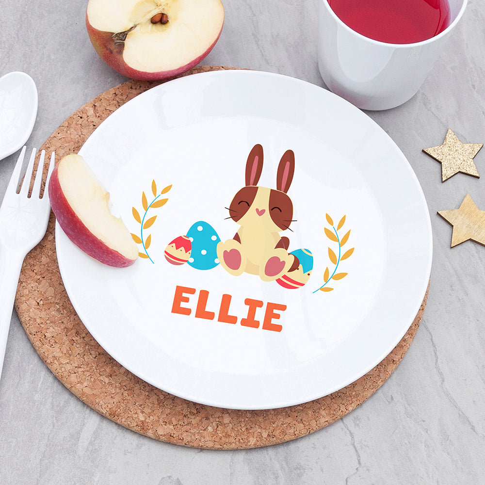 Personalised Kids Spring Bunny Plastic Dining Set: 3 - Tableware By Gift Moments