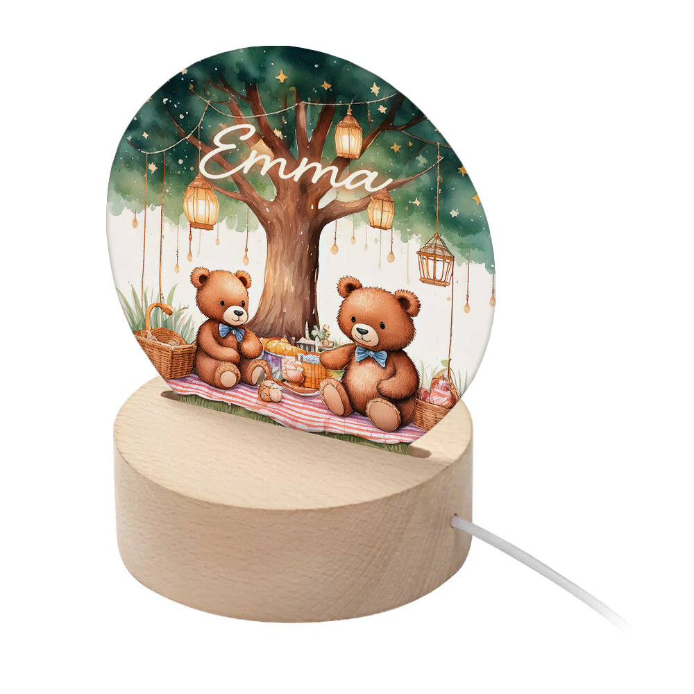 Personalised Kid’s Teddy Bear Picnic LED Night Light: 1 - LED Lighting By Gift Moments