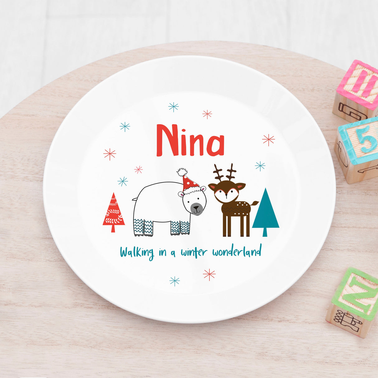 Personalised Kids Winter Wonderland Dining Set: 2 - Tableware By Gift Moments