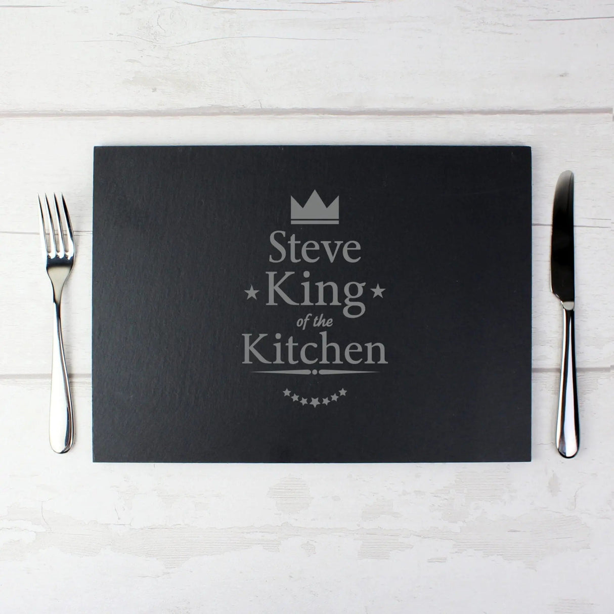 Personalised King of the Kitchen Slate Placemat: 2 - Placemats By Gift Moments