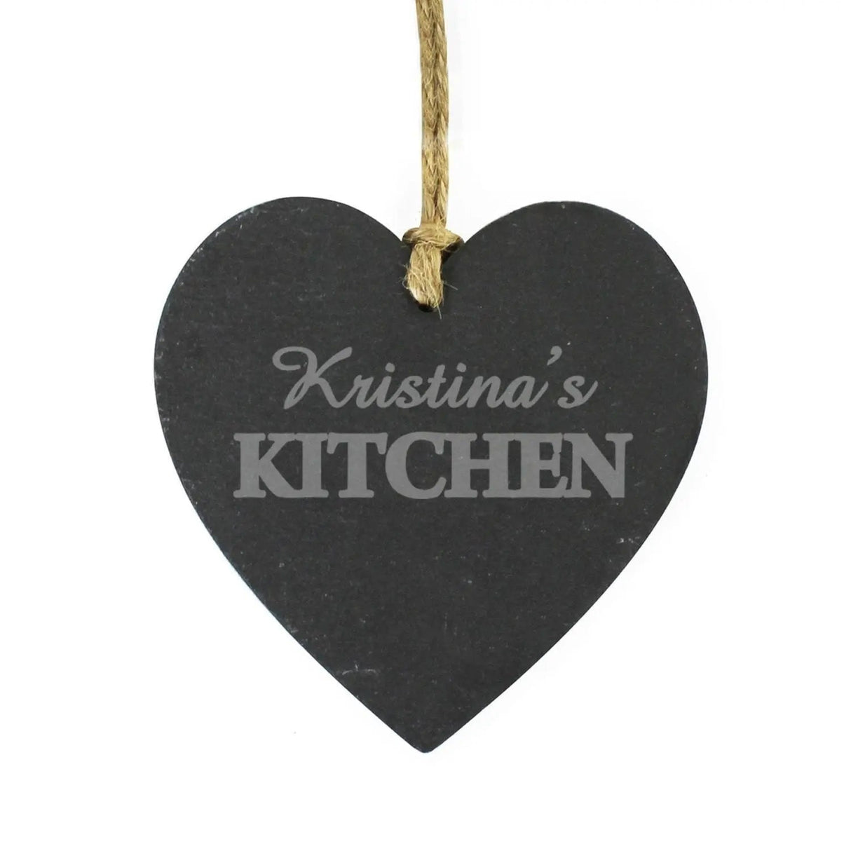 Personalised Kitchen Slate Heart Decoration: 2 - Decorations By Gift Moments