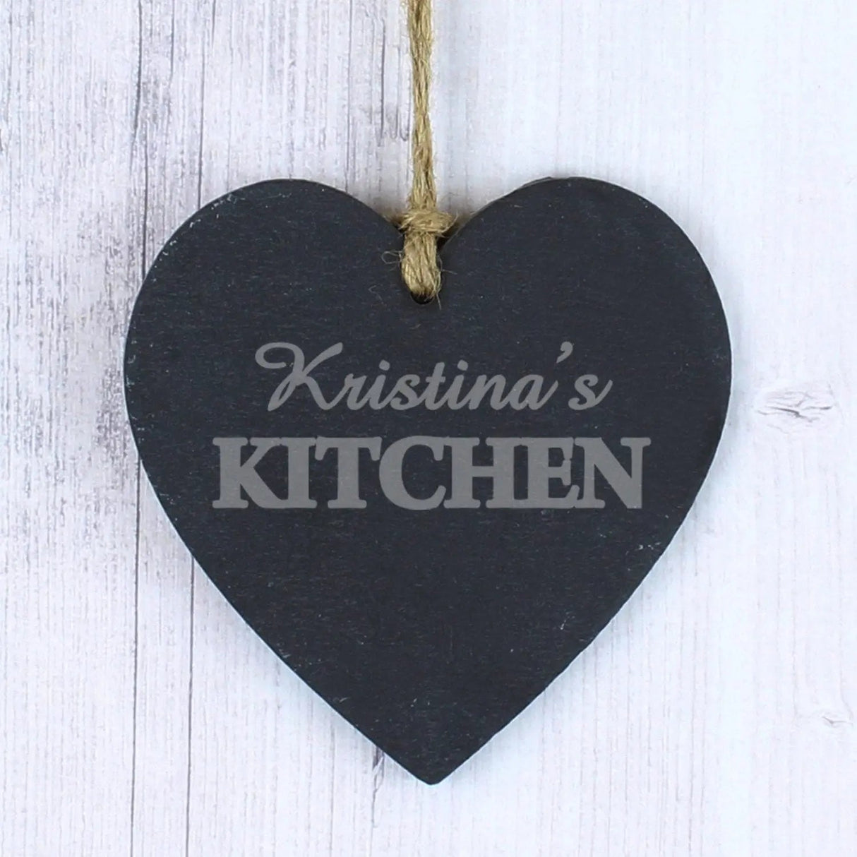 Personalised Kitchen Slate Heart Decoration: 1 - Decorations By Gift Moments