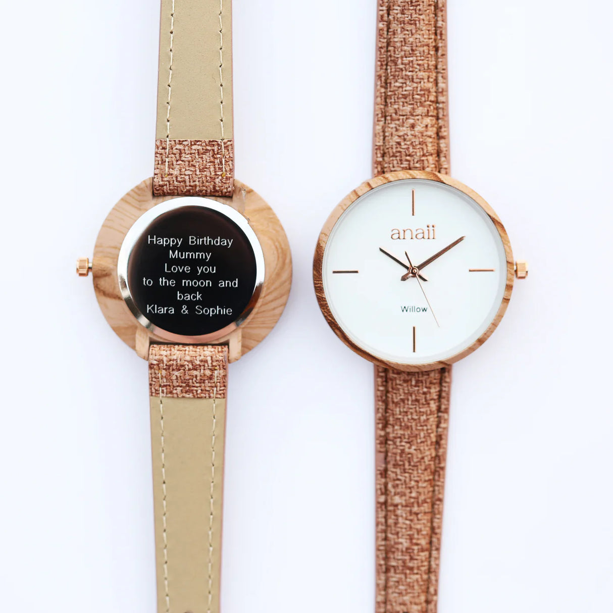 Personalised Ladies Anaii Watch Hazel Wood - Shop Watches At Gift Moments - 3