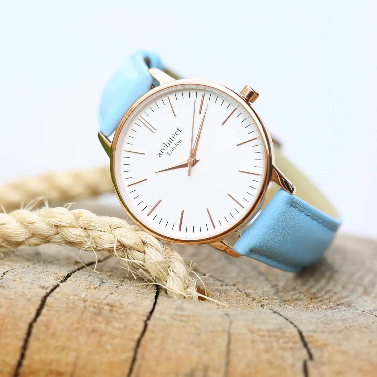 Personalised Ladies Architēct Blanc Watch Light Blue - Shop Watches At Gift Moments - 1