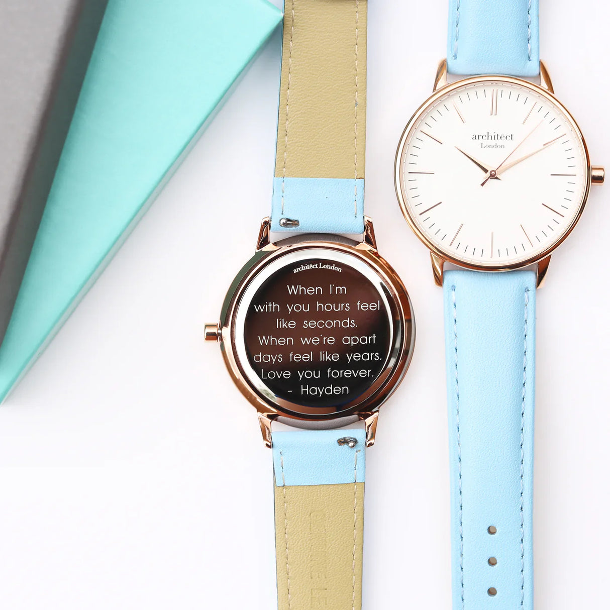 Personalised Ladies Architēct Blanc Watch Light Blue - Shop Watches At Gift Moments - 3