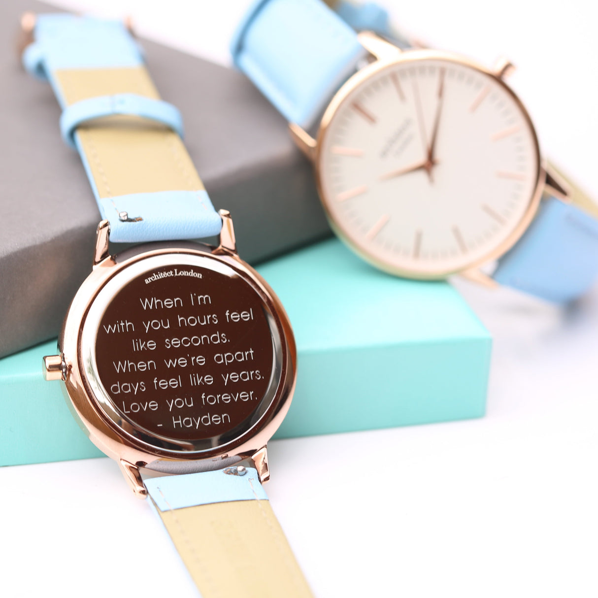 Personalised Ladies Architēct Blanc Watch Light Blue - Shop Watches At Gift Moments - 2
