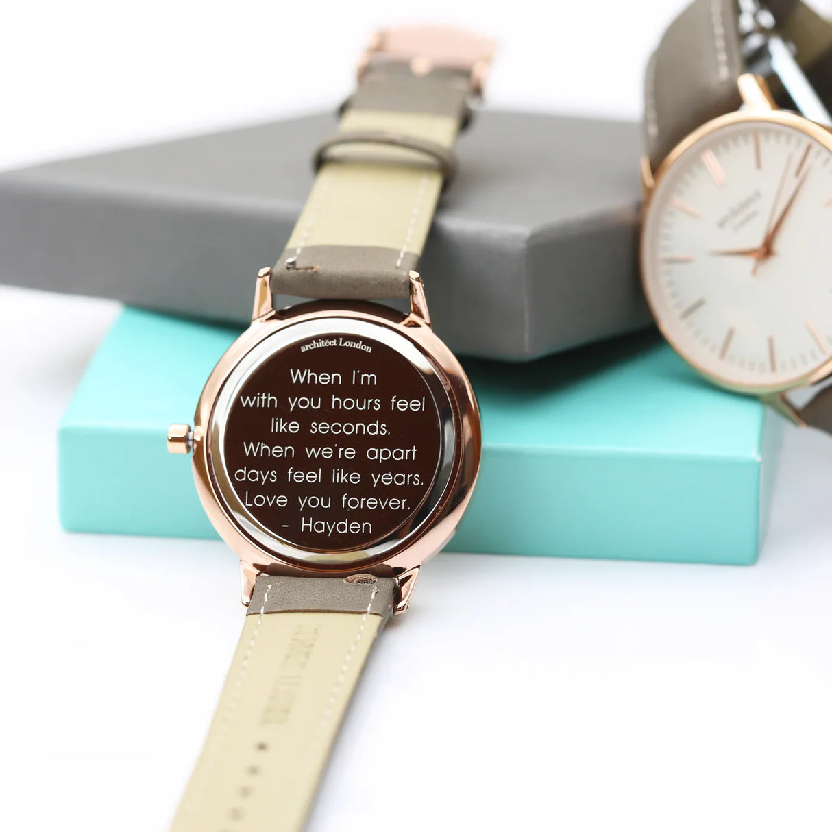 Personalised Ladies Architēct Blanc Watch Light Grey - Shop Watches At Gift Moments - 2