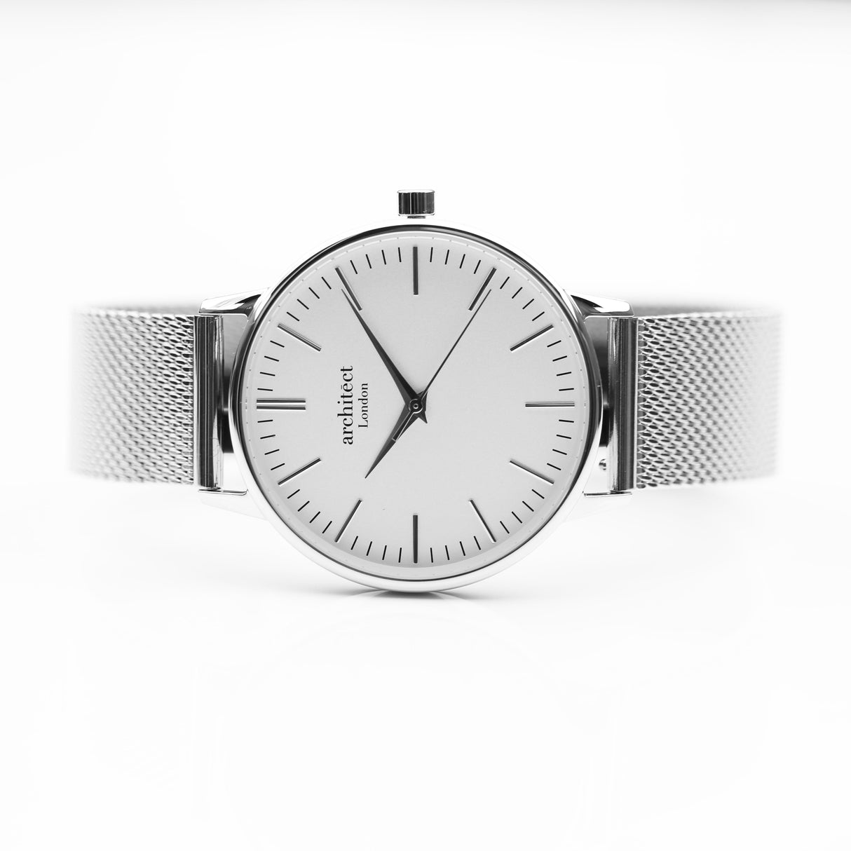 Personalised Ladies Architect Blanc Watch Silver Mesh - Shop Watches At Gift Moments - 1