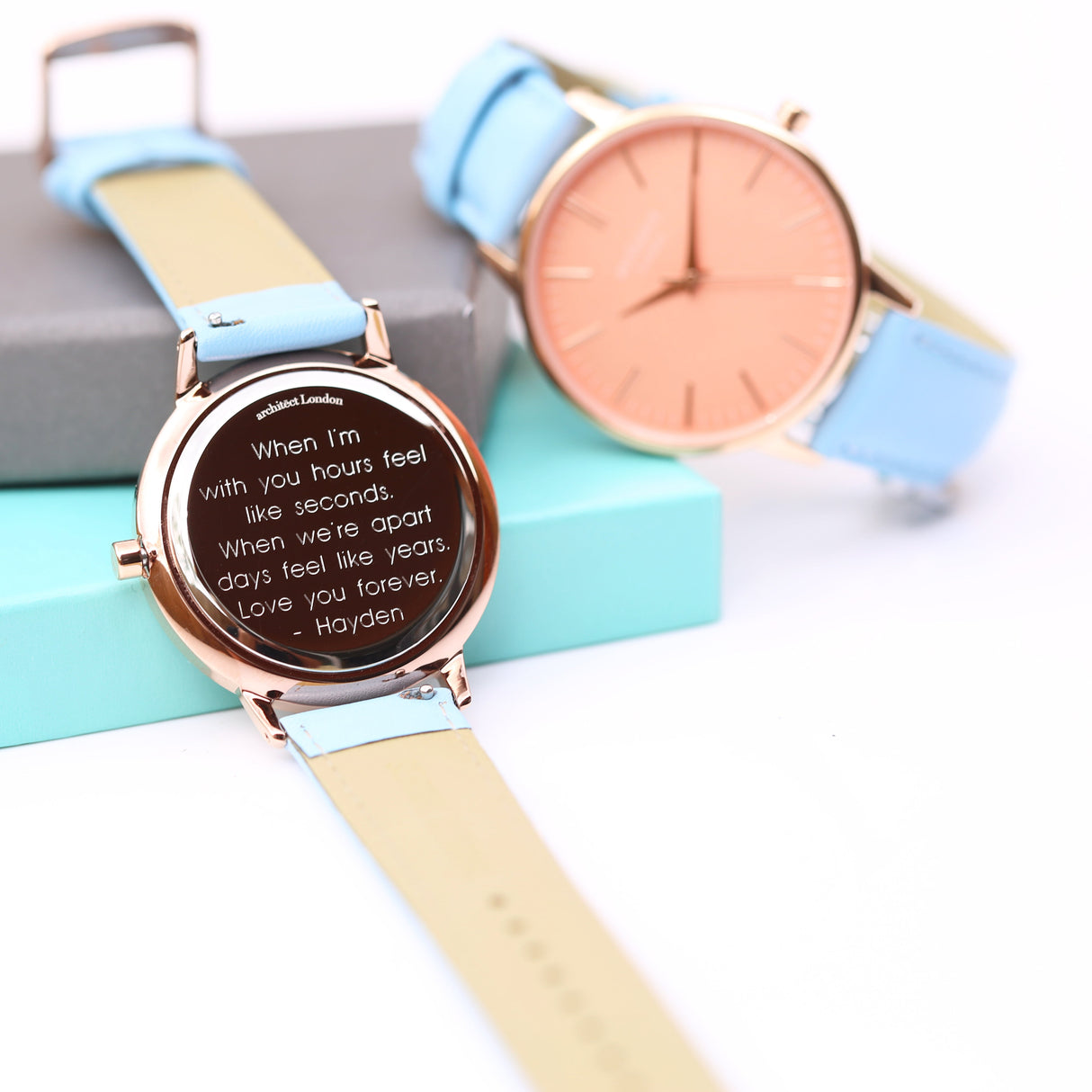 Personalised Ladies Architēct Coral Watch Light Blue - Shop Watches At Gift Moments - 2