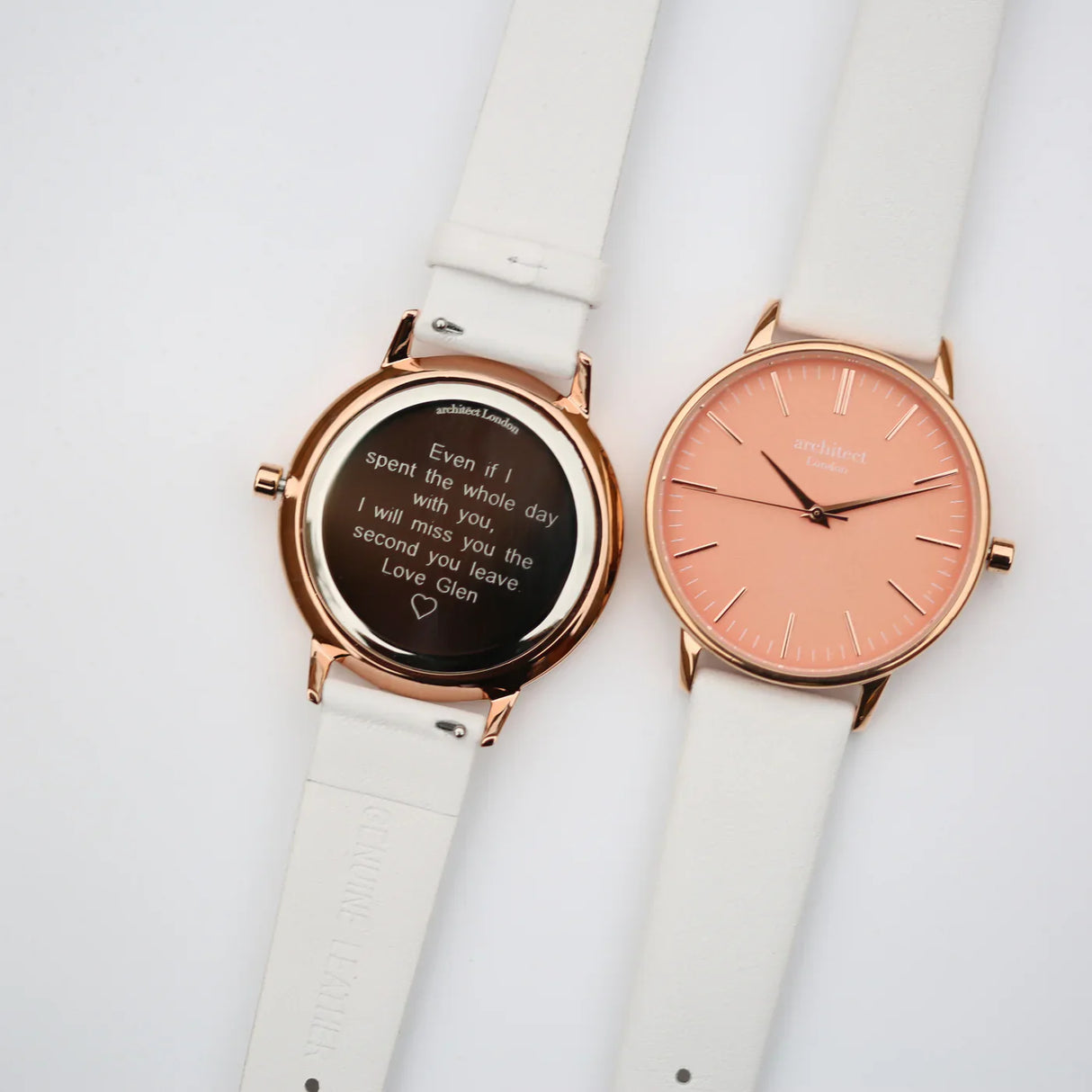 Personalised Ladies Architēct Coral Watch White - Shop Watches At Gift Moments - 2