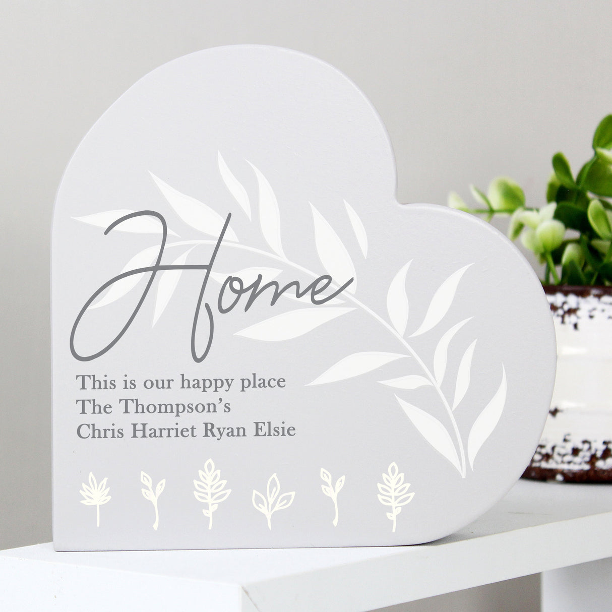 Personalised Leaf Decor Free Standing Heart Ornament - Shop Ornaments At Gift Moments - 3