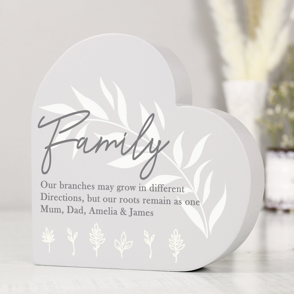 Personalised Leaf Decor Free Standing Heart Ornament - Shop Ornaments At Gift Moments - 2