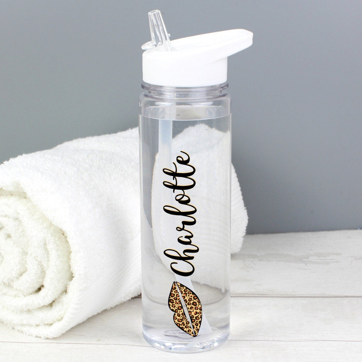 Personalised Leopard Lips Water Bottle - Shop Water Bottles At Gift Moments - 1