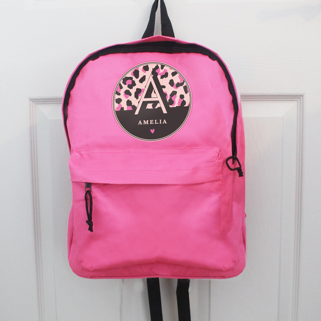 Personalised Leopard Print Pink Backpack - Shop Kids Bags At Gift Moments - 2