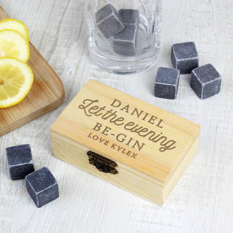 Personalised Let The Evening Be-Gin Cooling Stones: 2 - Barware By Gift Moments