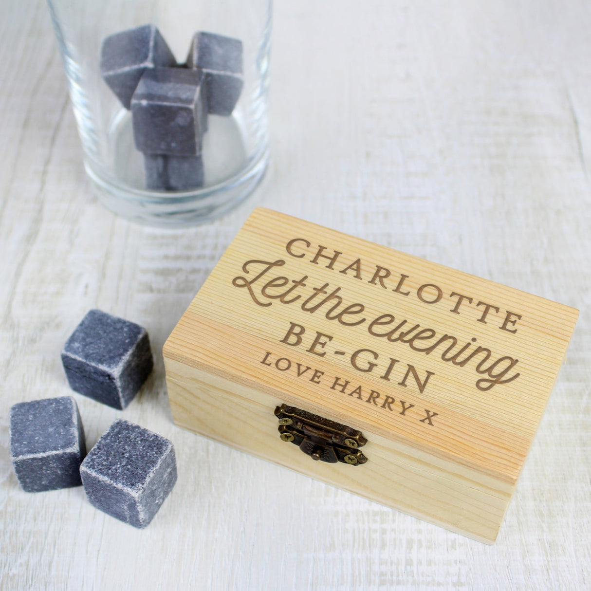 Personalised Let The Evening Be-Gin Cooling Stones: 1 - Barware By Gift Moments