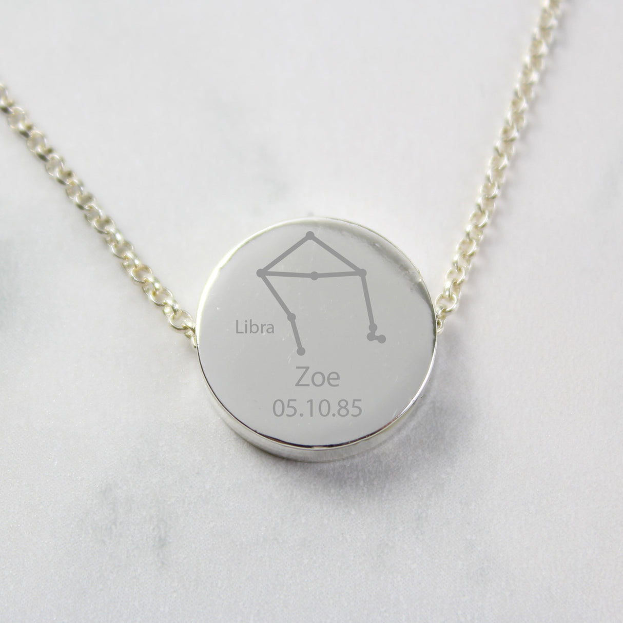 Personalised Libra Zodiac Star Sign Necklace (Sep 23rd - Oct 22nd): 4 - Necklaces By Gift Moments