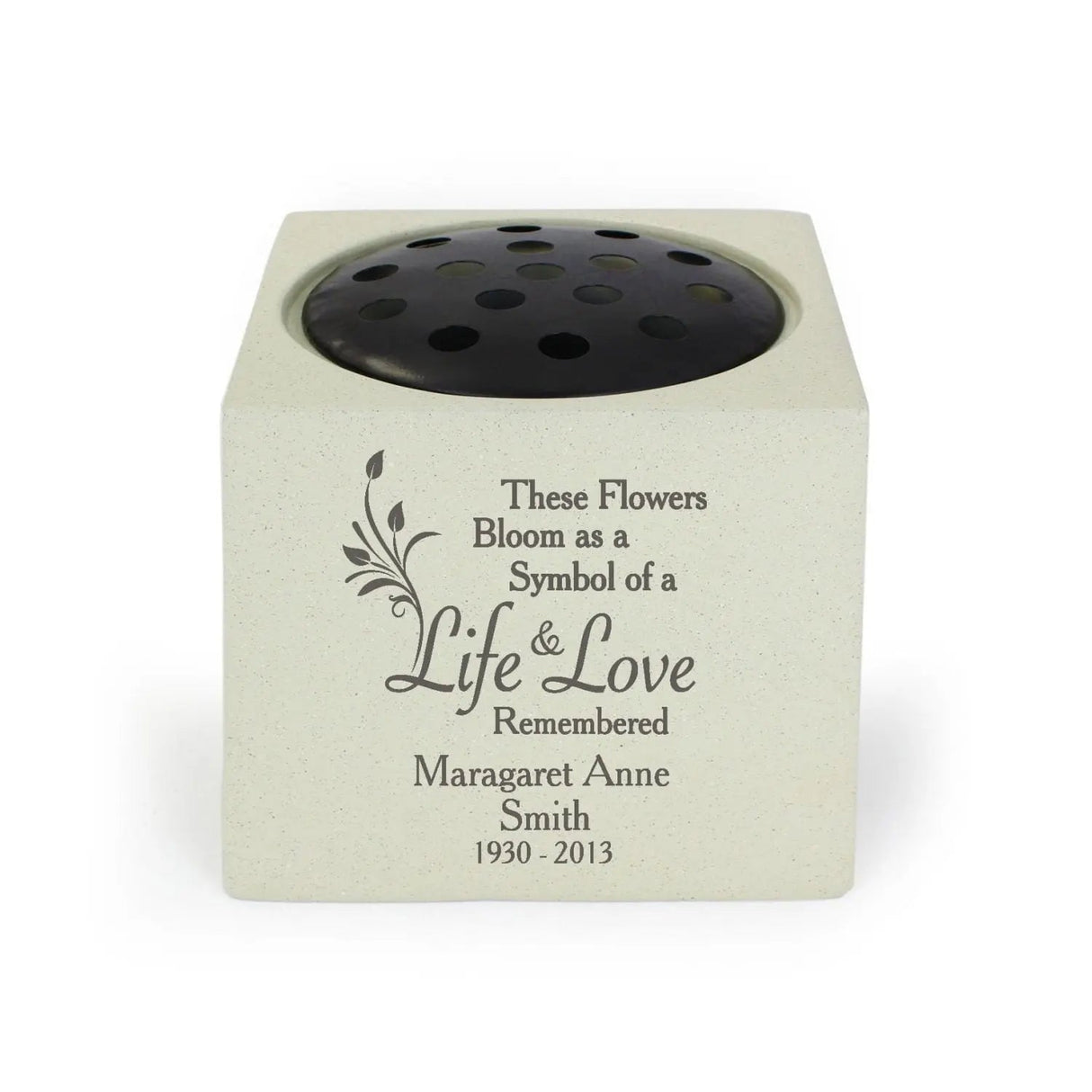 Personalised Life & Love Memorial Vase: 2 - Memorials By Gift Moments