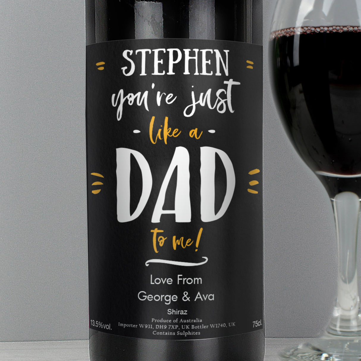 Personalised Like A Dad To Me Red Wine: 4 - Wine By Gift Moments