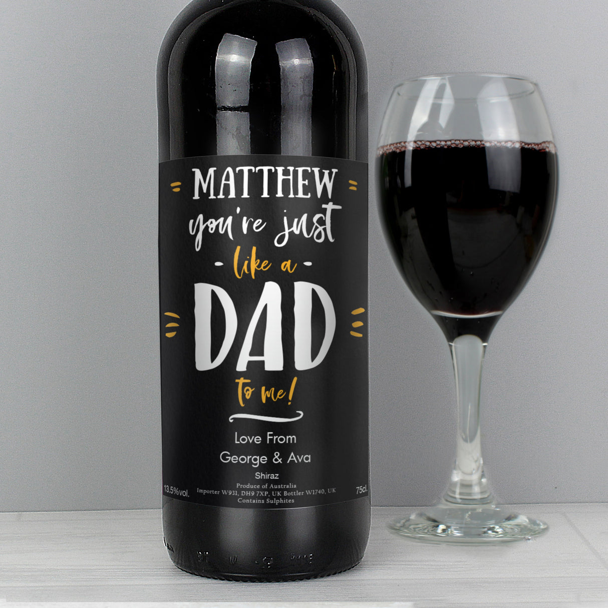 Personalised Like A Dad To Me Red Wine: 2 - Wine By Gift Moments
