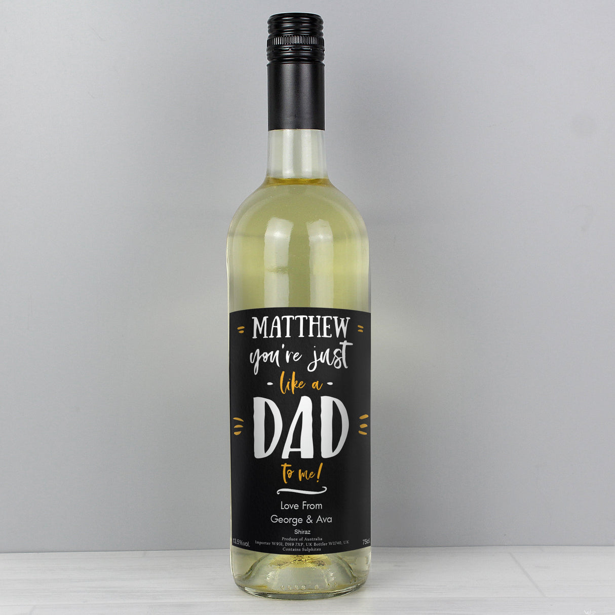 Personalised Like A Dad To Me White Wine: 1 - Wine By Gift Moments
