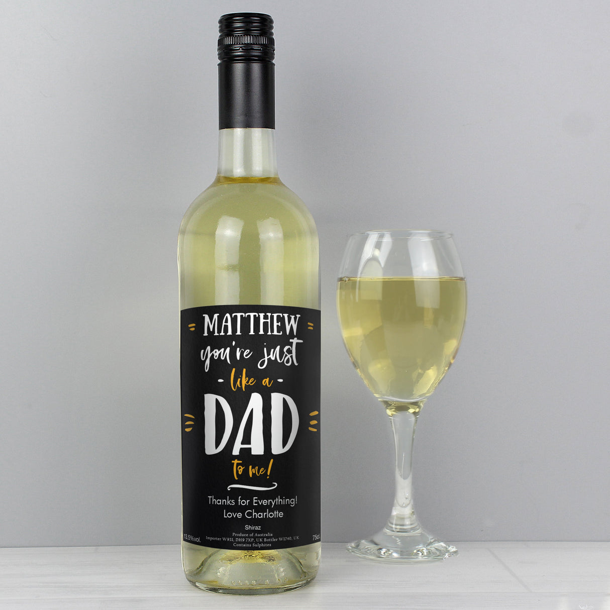 Personalised Like A Dad To Me White Wine: 2 - Wine By Gift Moments