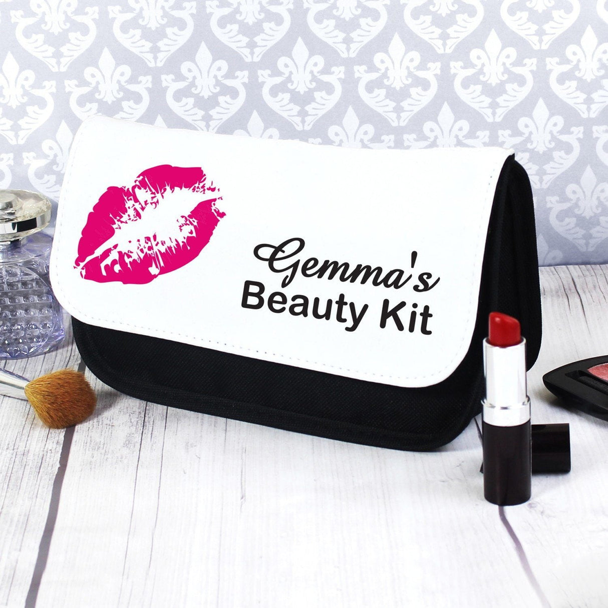 Personalised Lips Make Up Bag: 1 - Toiletry & Makeup Bags By Gift Moments