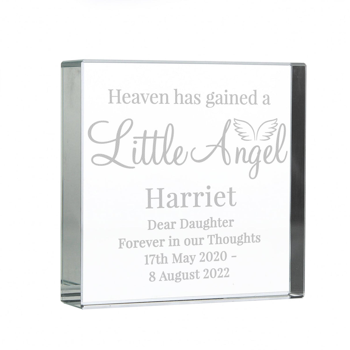 Personalised Little Angel Crystal Token: 4 - Crystal Tokens By Gift Moments