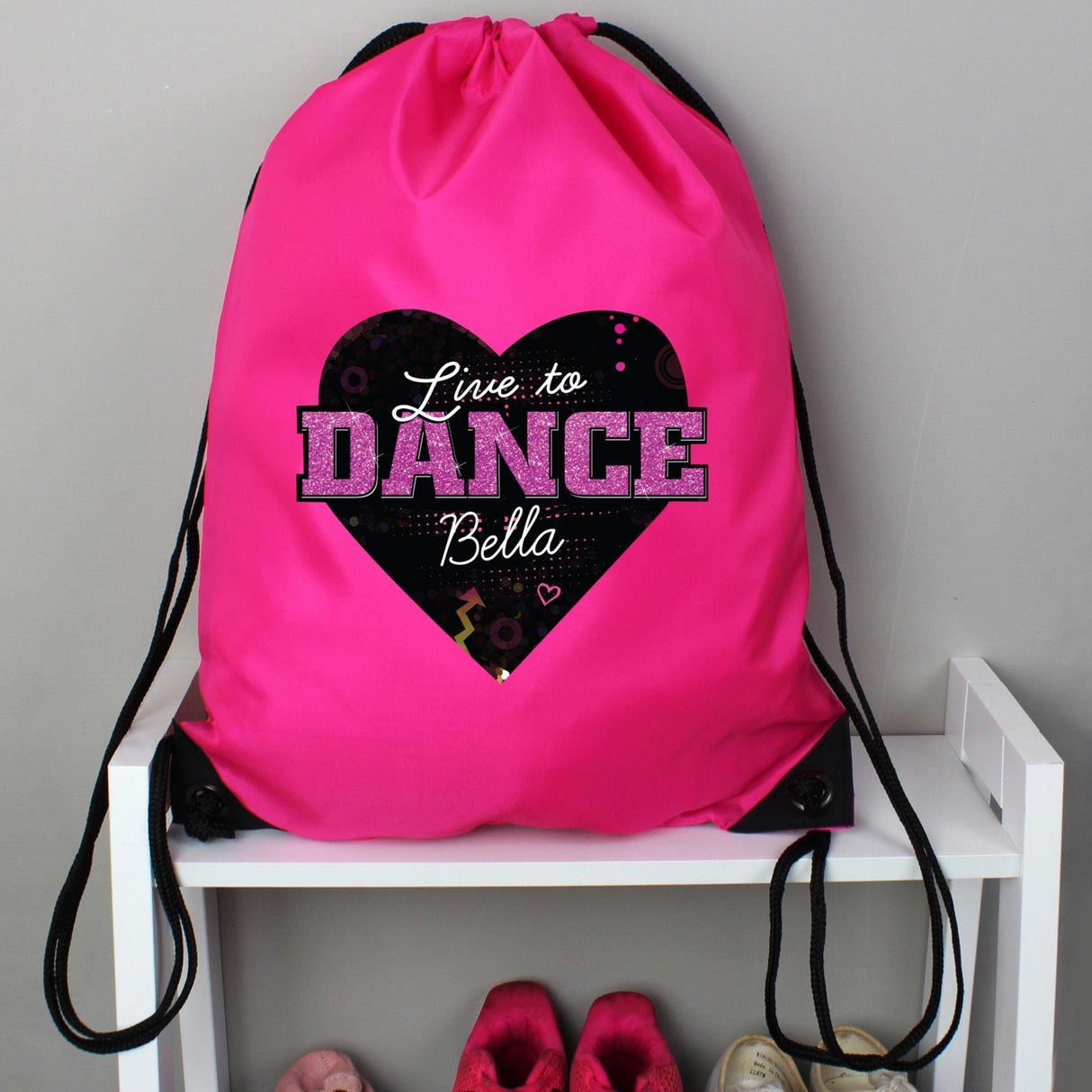 Personalised ’Live to Dance’ Pink Kit Bag - Shop Kids Bags At Gift Moments - 1