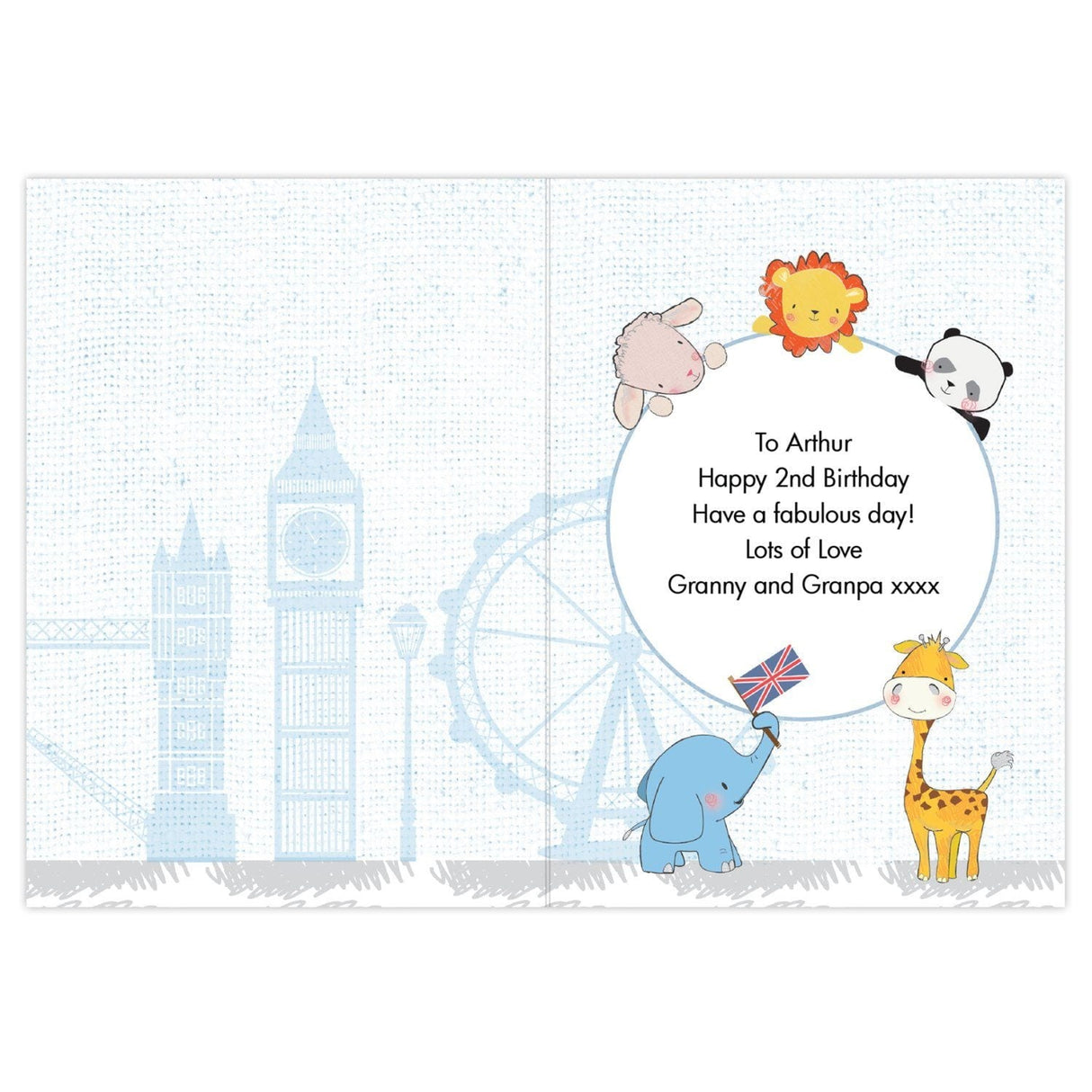 Personalised London Animal Bus Birthday Card: 4 - Greeting Cards By Gift Moments