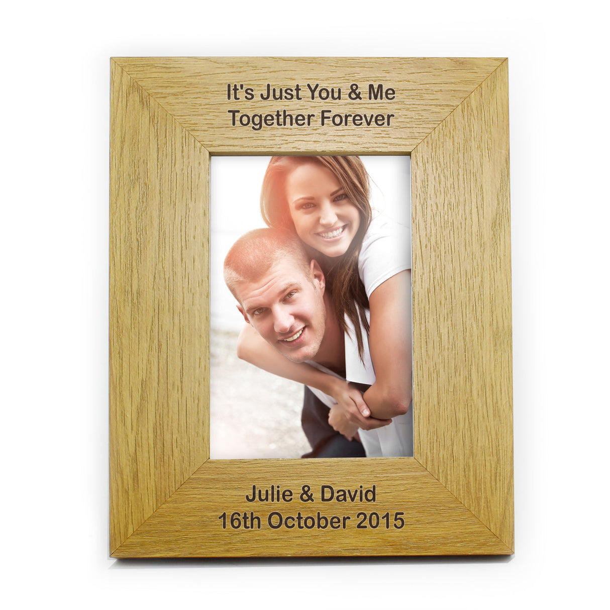 Personalised Long Message 6x4 Oak Finish Photo Frame: 5 - Photo Frames By Gift Moments