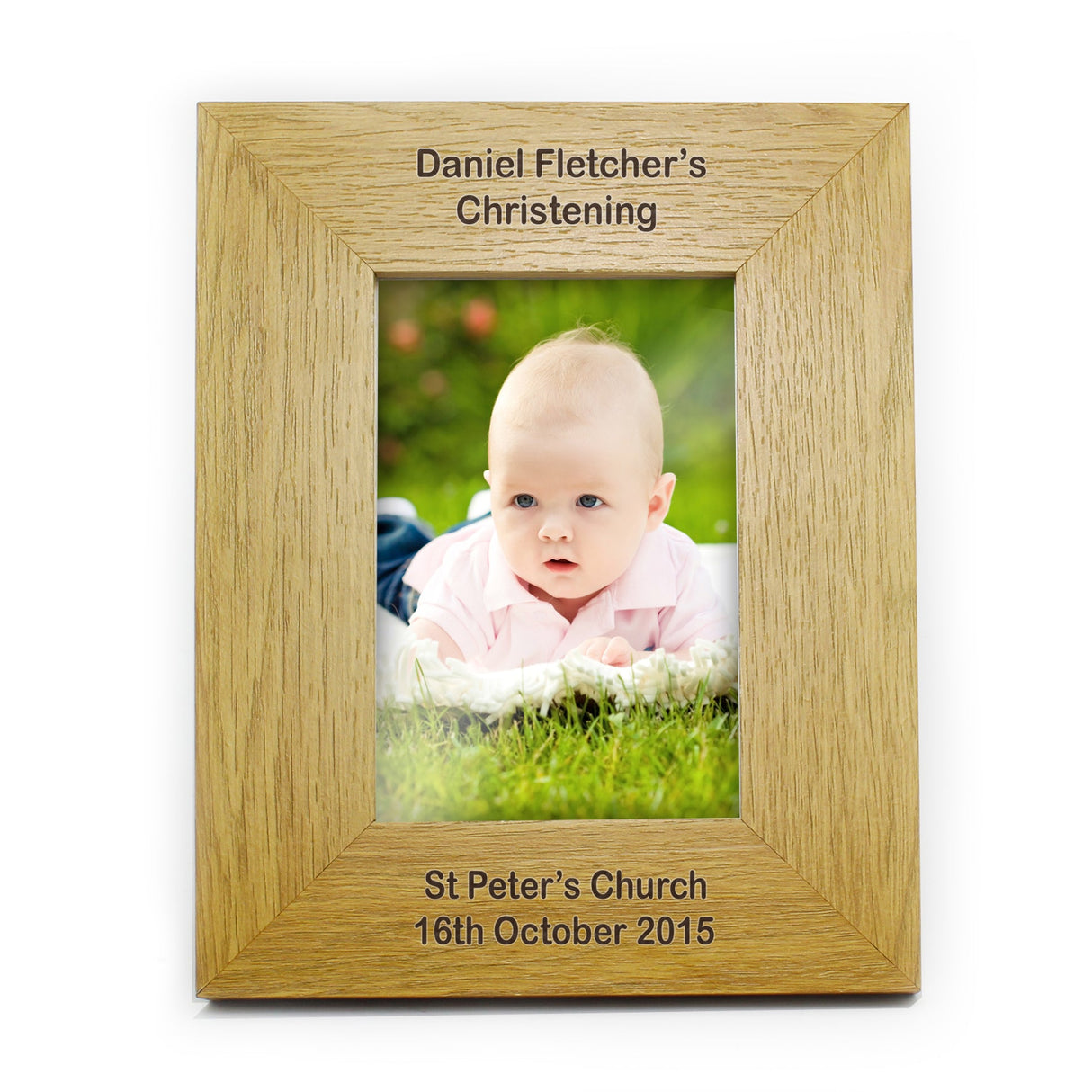 Personalised Long Message 6x4 Oak Finish Photo Frame: 6 - Photo Frames By Gift Moments