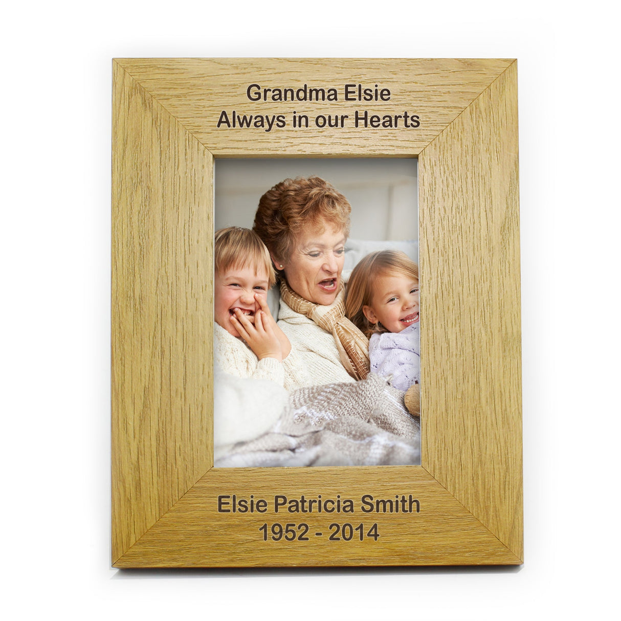 Personalised Long Message 6x4 Oak Finish Photo Frame: 7 - Photo Frames By Gift Moments
