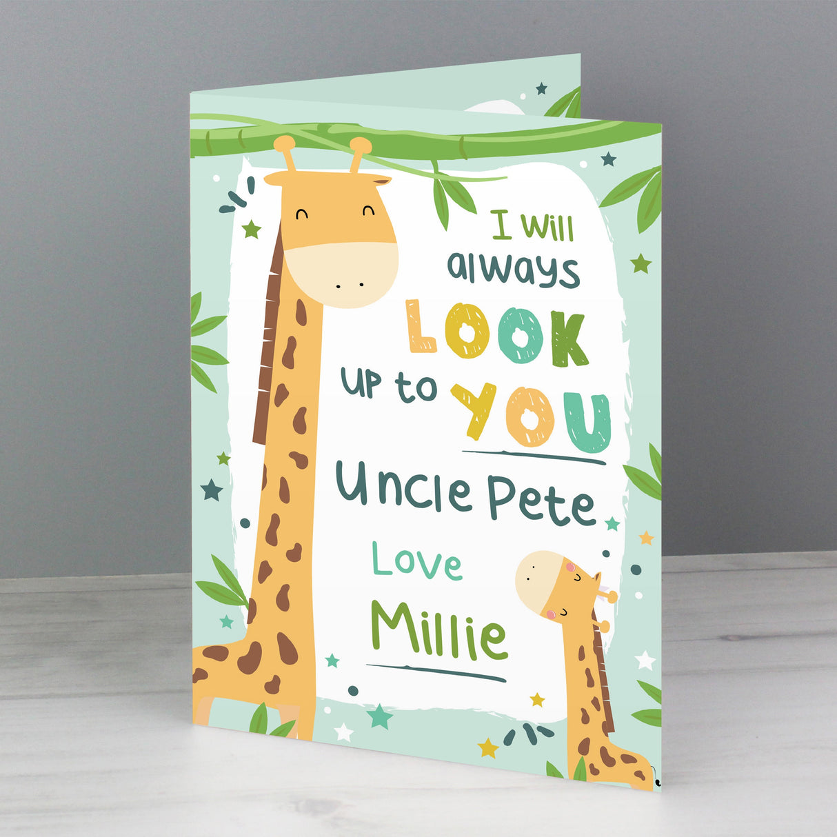 Personalised Look Up To You Giraffe Card: 1 - Greeting Cards By Gift Moments