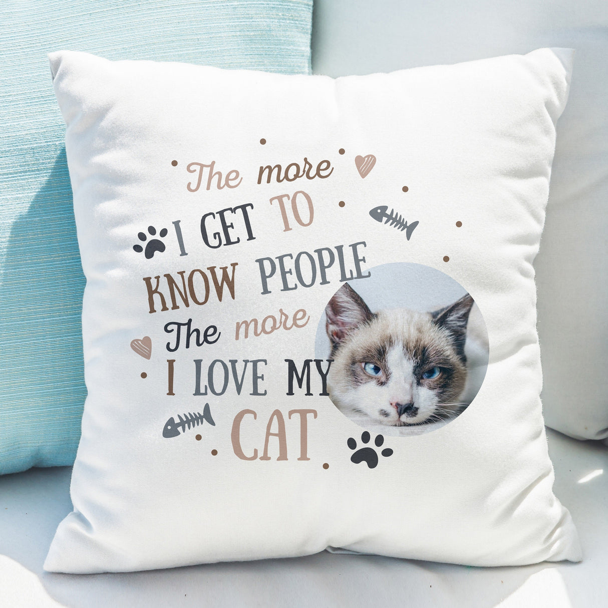 Personalised I Love My Cat Photo Upload Cushion - Shop Cushions At Gift Moments - 1