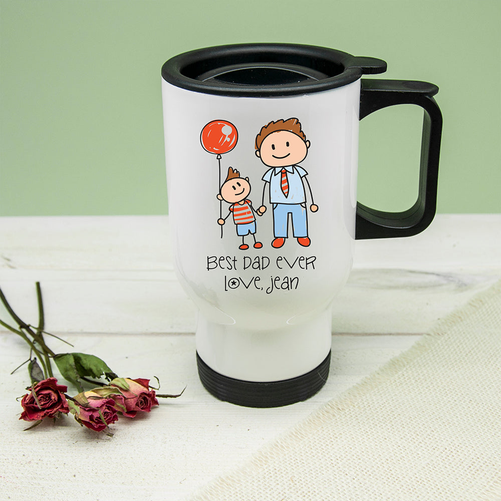 Personalised I Love My Dad Kid’s Artwork Travel Mug: 1 - Travel Mugs By Gift Moments