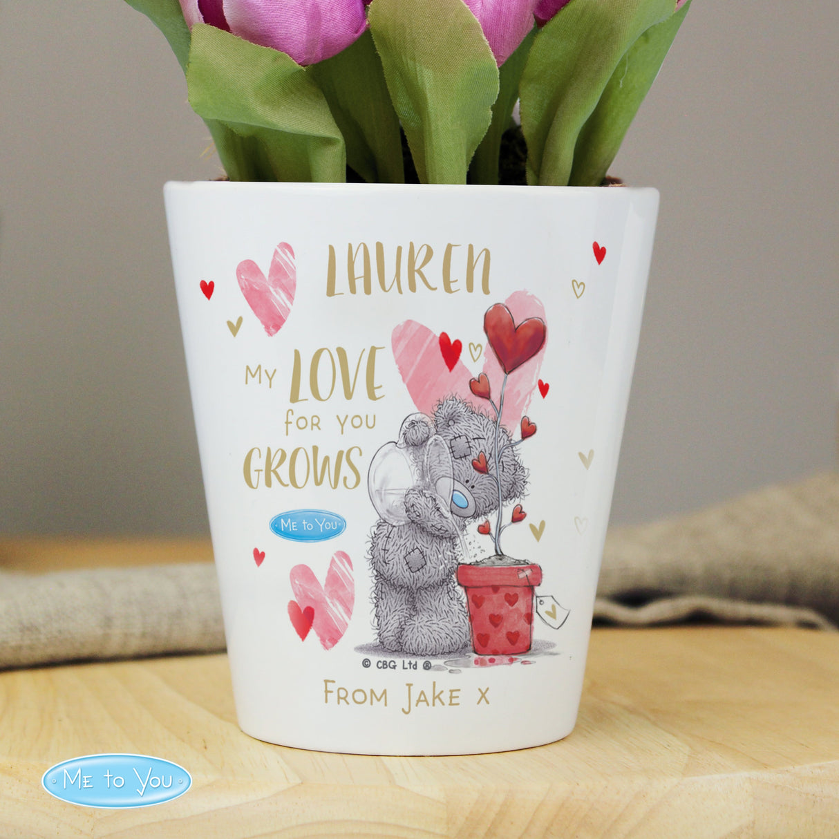 Personalised Me To You Love Grows Plant Pot - Shop Pots & Planters At Gift Moments - 3