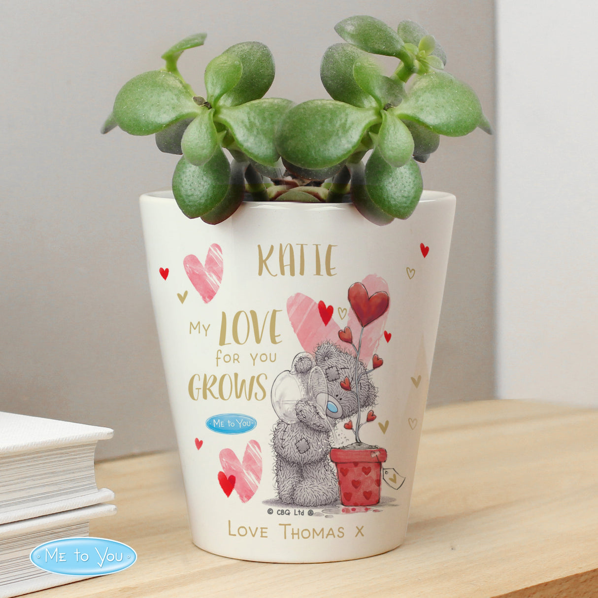 Personalised Me To You Love Grows Plant Pot - Shop Pots & Planters At Gift Moments - 1