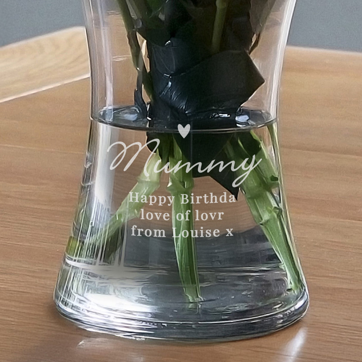 Personalised Love Heart Glass Vase - Shop Vases At Gift Moments - 3