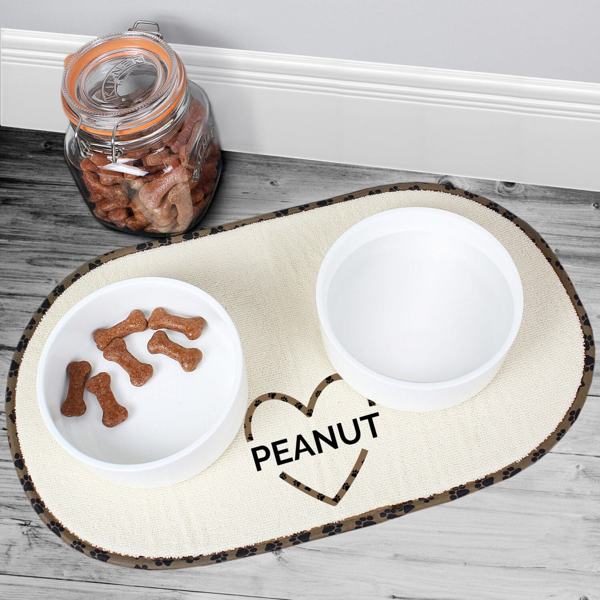 Personalised Love Heart Microfibre Pet Bowl Mat - Shop Pet Products At Gift Moments - 1