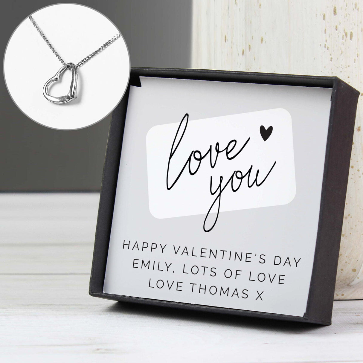 Personalised Love you Heart Necklace and Box - Shop Necklaces At Gift Moments - 2