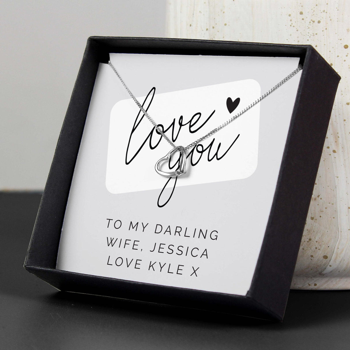 Personalised Love you Heart Necklace and Box - Shop Necklaces At Gift Moments - 1
