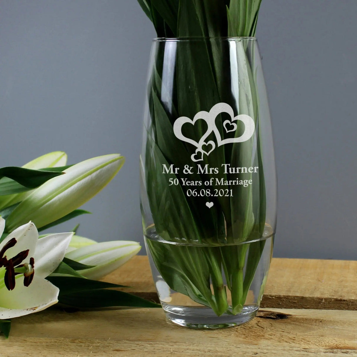 Personalised Love Hearts Bullet Vase: 1 - Vases By Gift Moments
