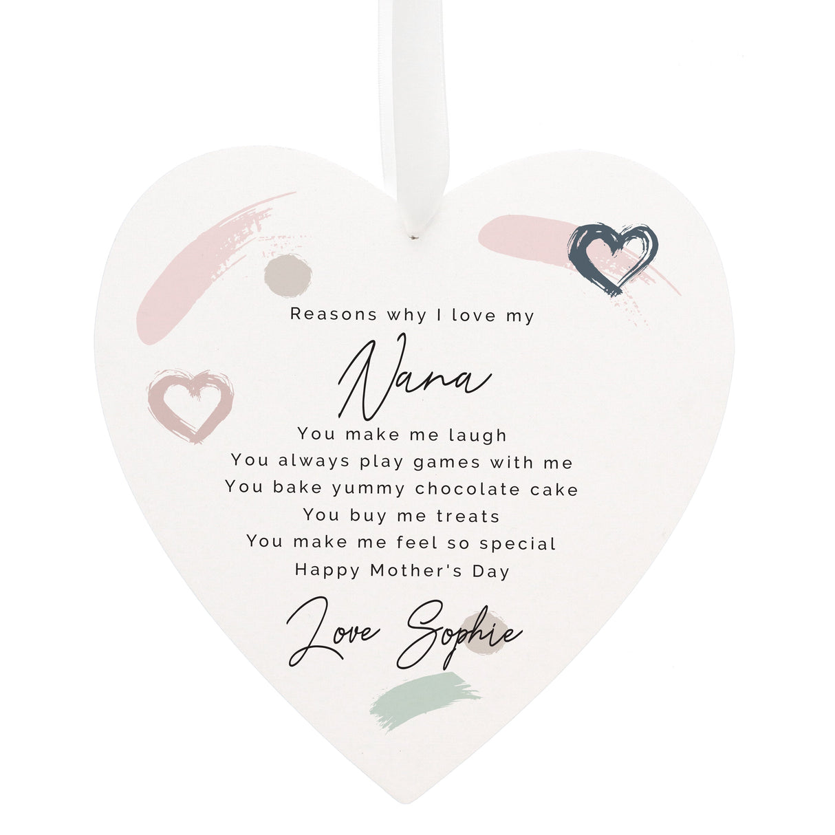 Personalised Love Large Wooden Heart: 5 - Decorations By Gift Moments