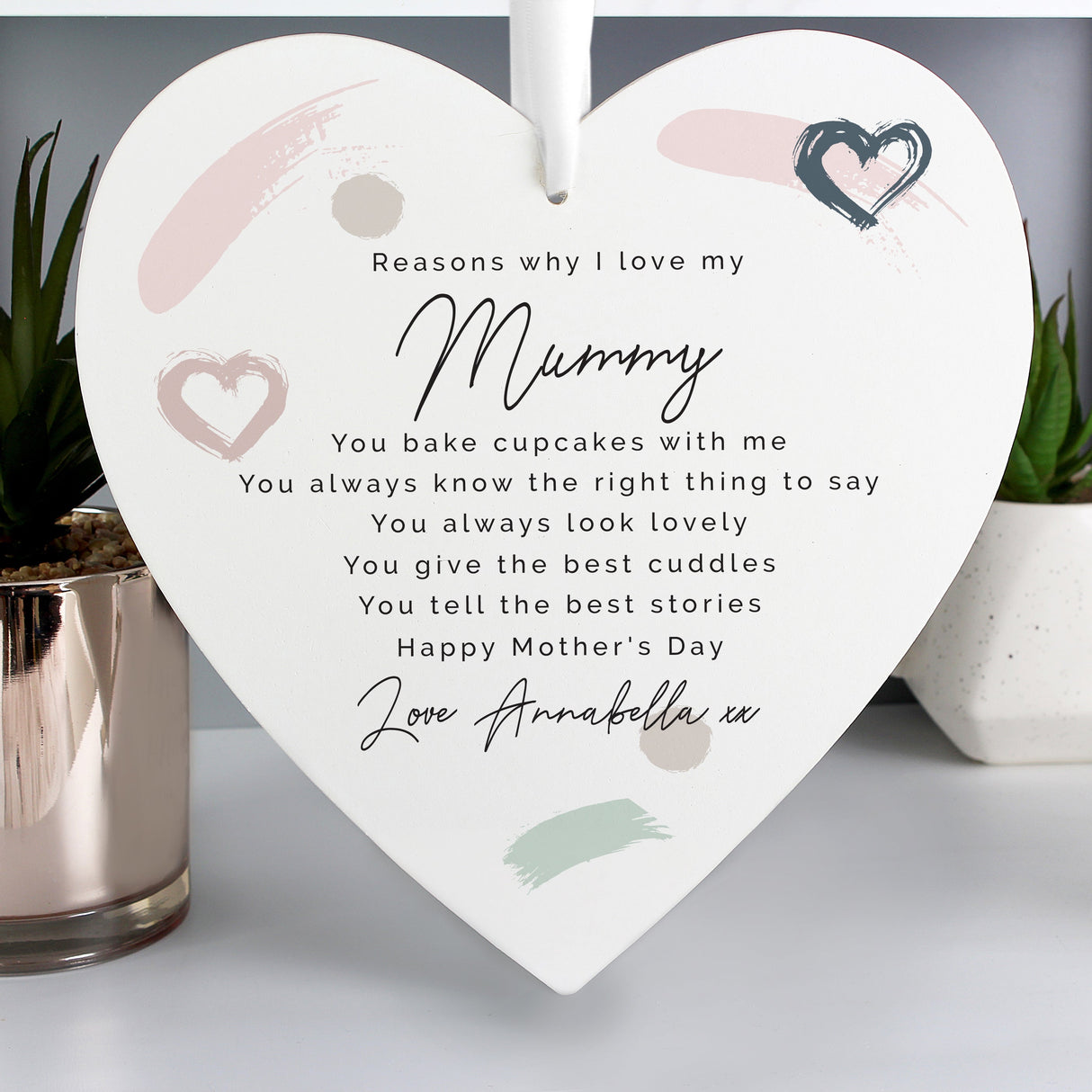 Personalised Love Large Wooden Heart: 1 - Decorations By Gift Moments